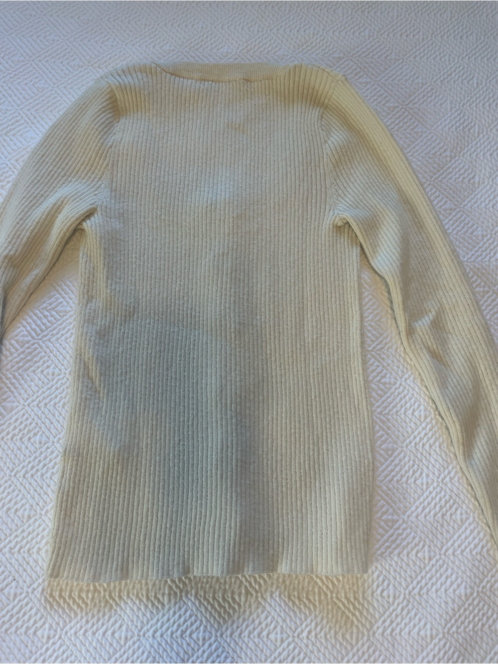 Madewell Cream Ribbed Button-Front Cardigan - Picture 2 of 5